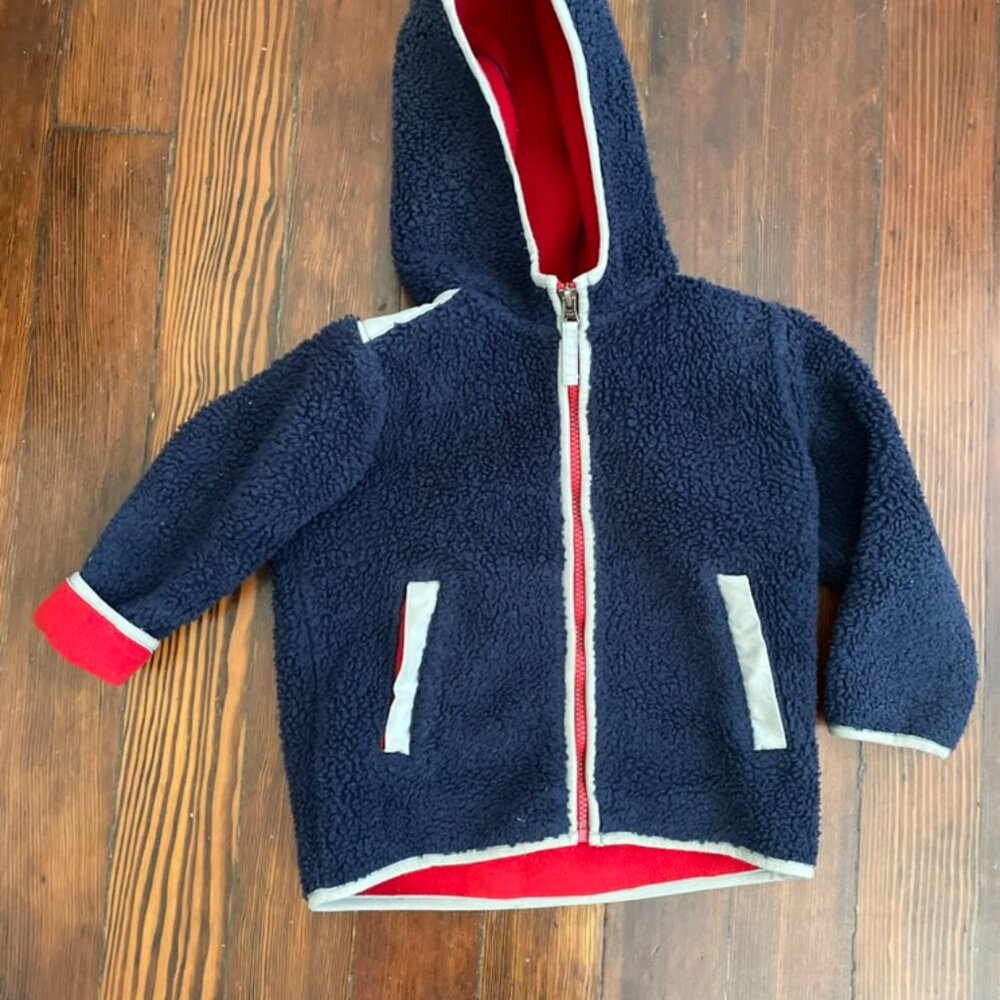 Hanna Andersson Navy Boys Sherpa Jacket Outerwear sz 4T